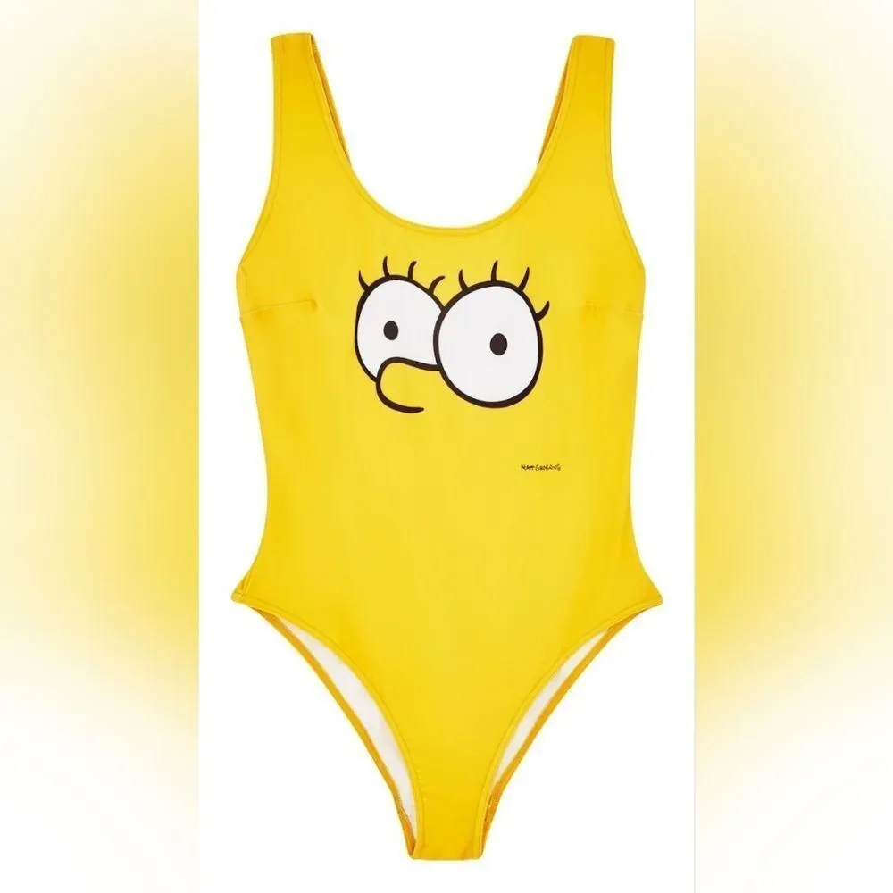 The Simpsons x ASOS Design Lisa Simpson One Piece Swimsuit Size 18 NWT